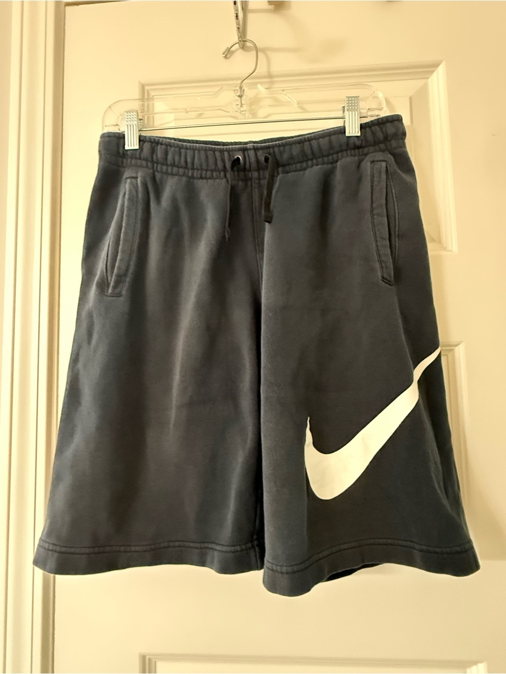 Nike Sportswear Club Fleece Big Swoosh Shorts Black White Men's Size